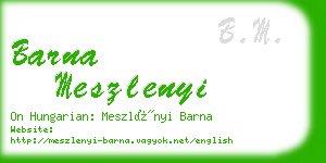 barna meszlenyi business card